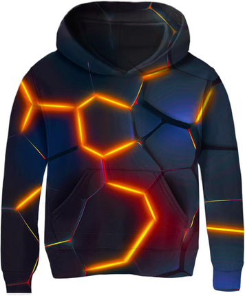 Teen Boys Hoodies Volcano Sweatshirt Fashion Boys Clothes 14-15 Years Pullover Red Black Outfits for Kids Cool Trip Party Hoodie Graphic Champion Jackets with Pocket