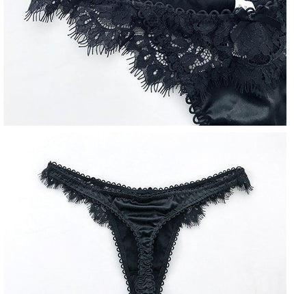 Women's Milk Silk Sexy Lace Thong Panties