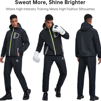 Sauna Suit Men anti Rip Boxing Sweat Suits Exercise Workout Jacket