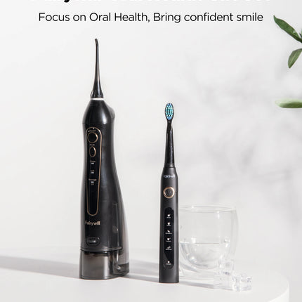 Fairywill Water Flossers for Teeth 300ML Oral Irrigator Rechargeable Portable Dental 3 Modes Water Tank Waterproof Teeth Cleaner