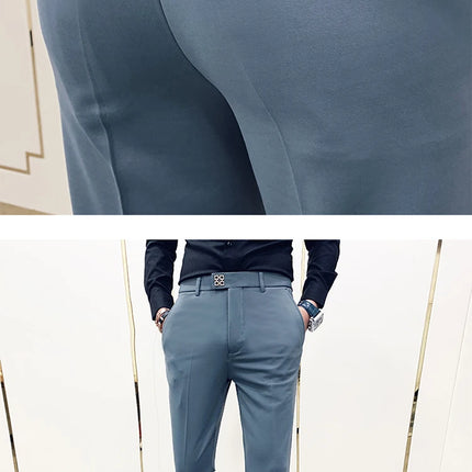 Spring and Autumn Men's Pants Fashion Korean Slim Men's Casual Ankle Pants Streetwear Men's Pants Men's Black Grey