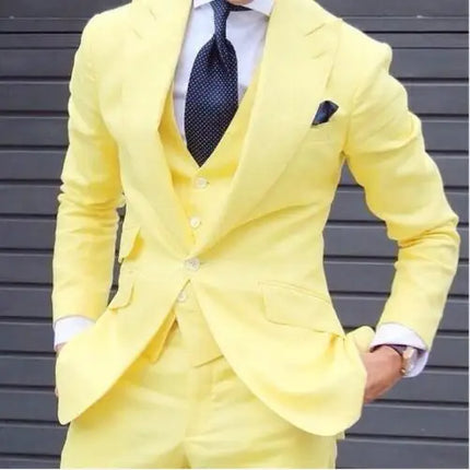 Classy Wedding Tuxedos Suits Slim Fit Bridegroom For Men 3 Pieces Groomsmen Suit Male Cheap Formal Business  (Jacket+Vest+Pants）