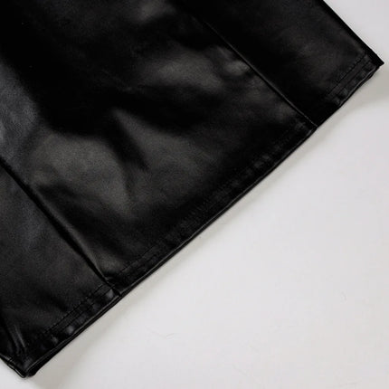 Women Summer Sexy Party Strapless Bodycon Pu Leather Slim Package Hip Black Mini Dress Sundress Female Clothing