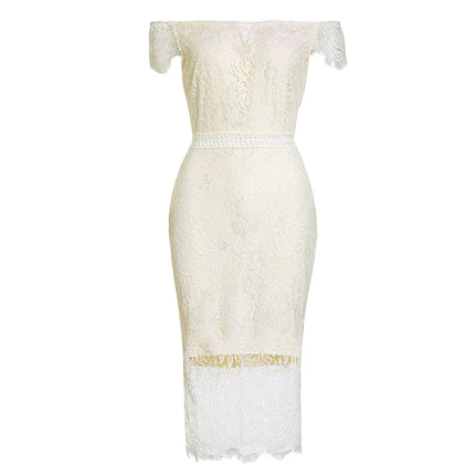 Elegant Lace Evening Wedding Party Dress for Women Sexy Hollow Out Office Ladies Bodycon Dresses Fashion Birthday Club Vestidos