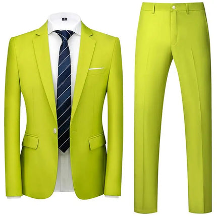 2026 Men's Red Suit 2-Piece Sets, Wedding Party Dress Coat and Pants Asian Size Terno Masculino Black White Blue Costume Homme