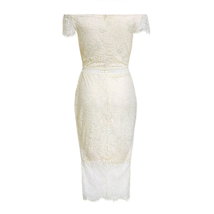 Elegant Lace Evening Wedding Party Dress for Women Sexy Hollow Out Office Ladies Bodycon Dresses Fashion Birthday Club Vestidos