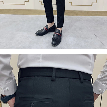 Spring and Autumn Men's Pants Fashion Korean Slim Men's Casual Ankle Pants Streetwear Men's Pants Men's Black Grey