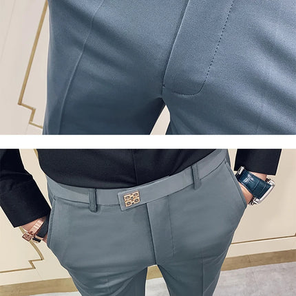 Spring and Autumn Men's Pants Fashion Korean Slim Men's Casual Ankle Pants Streetwear Men's Pants Men's Black Grey