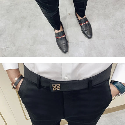 Spring and Autumn Men's Pants Fashion Korean Slim Men's Casual Ankle Pants Streetwear Men's Pants Men's Black Grey