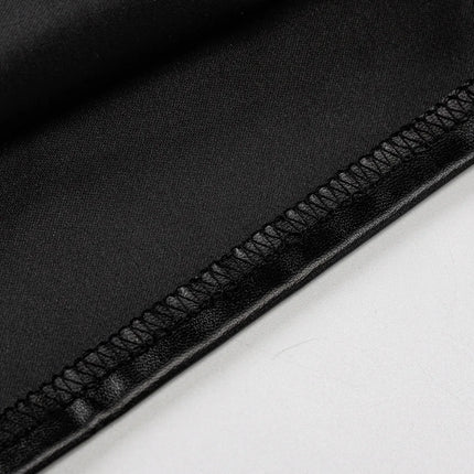 Women Summer Sexy Party Strapless Bodycon Pu Leather Slim Package Hip Black Mini Dress Sundress Female Clothing
