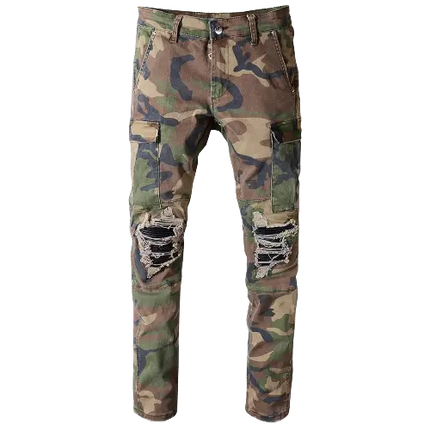 Camouflage Ripped Jeans