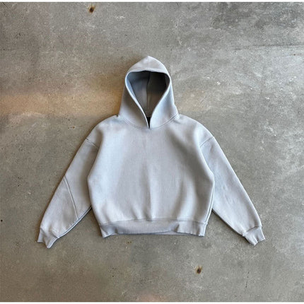 Casual Simple Couple Fashion Hoodie Solid Color Loose Sweater Sweatpants