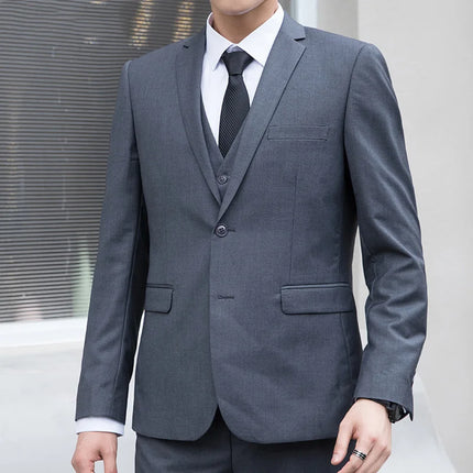 2026 Men Suit Coat Fashion Solid Color Turn Down Collar Male Outerwear Single-breasted Long Sleeve Business Versatile Man Jacket
