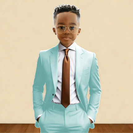 Darrk Green Boy Formal Wedding Suits Notch Lapel Kids Jacket Pants 2 Pieces Child Tuxedo Casual Suit for 2-16 Years Old Children