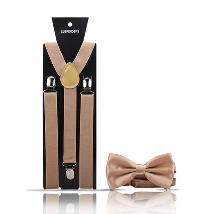 Elegant Fashion Adult Men's Suspenders And Bow Tie Two Pcs Set Harness Man For Pants Gentleman Suit Accessories Wedding Business