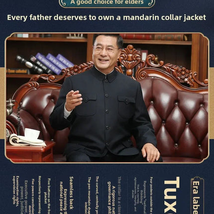 Set of Chinese Tunic Suit for Men, Mao Suit, Coat with Trousers, 2-piece Set, Zhongshan Jacket and Trousers, Twinset