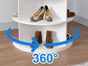 Shoe Rack 7-Tier Spinning, Free Standing Rotating Tower 360°, Easy To Assemble, Space-Saving,White Easy To Clean Shoe Cabinet