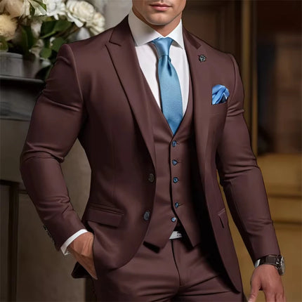 Elegant Formal Men's Suit 3 Piece Suit Wedding Tuxedo Groom Custom Outfit Party Elegant Suit for Best Man Tailor Made