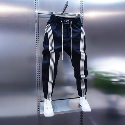Trendy Mens Casual Pants Spring Summer Slim Fit Sports Harlan Trousers Elastic Waist Cargo kets Straight Leg Faion Brand