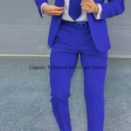 Men's Suit 2 Piece Suit   Jacket Pants Formal Wedding Tuxedo Groom Clothes Custom Color Blazer XS-5XL