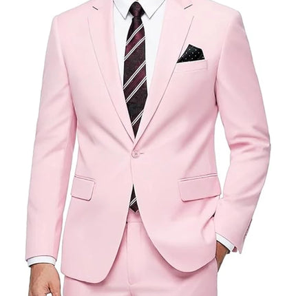 Elegant Men's Suit 2-Piece Set Slim Fit Jacket Pants for Men Wedding Party Formal Business Blazer Classic Prom Tuxedo 2026 New
