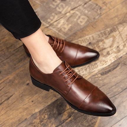 Men Dress Pointed Derby Shoes Luxury Business Social Suits Quality Handmade Fashion Wedding Shoes for Man 2024 New Formal Shoes