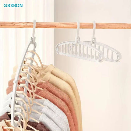Multi-functional Folding 11-Hole Hanger Closet Organizer Rack Space-saving Multi-tier Hanging Rack Indoor Clothes Drying Rack