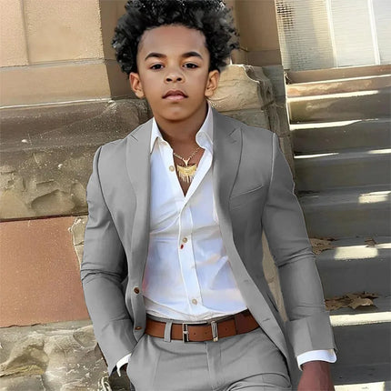 Casual Suit Boys Wedding Tuxedo Light Green Jacket Pants 2 Piece Set Formal Clothes Holiday Party Blazer Kids Custom Outfit