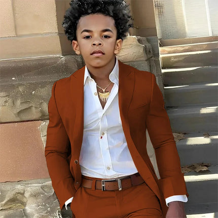 Casual Suit Boys Wedding Tuxedo Light Green Jacket Pants 2 Piece Set Formal Clothes Holiday Party Blazer Kids Custom Outfit