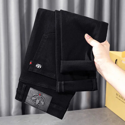 High-End Black Jeans For Men Straight-Leg Trendy Versatile Elastic Lightweight Luxury Trousers New Arrival Autumn/Winter
