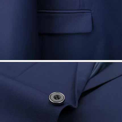 ( Blazer + Pants ) Men's 2 Piece Suit  Random Tie Included, Wedding & Business Dinner Male Formal Menswear Prom & Office Wear
