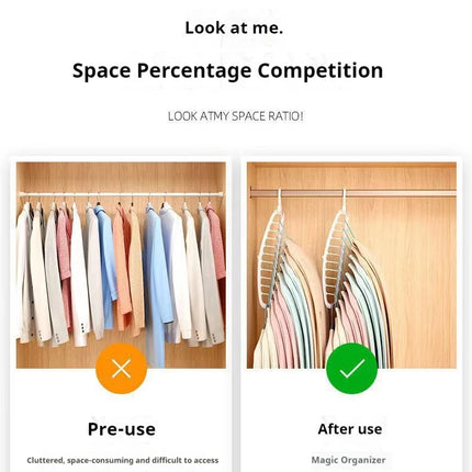 Multi-functional Folding 11-Hole Hanger Closet Organizer Rack Space-saving Multi-tier Hanging Rack Indoor Clothes Drying Rack