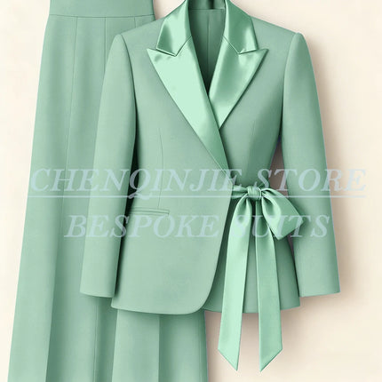 Customzied Women's Suits Blazer Fashion Peak Lapel Skinny Office Lady Outfits Formal Female 2 Piece Jacket Pants Full Sets