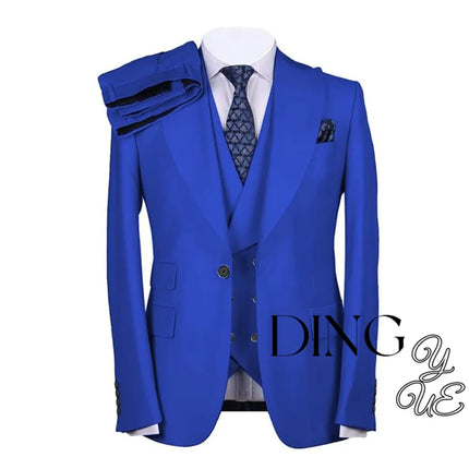 Men's Suits Regular Fit 3 Piece Single Breasted Prom Tuxedos Business Jacket Blazer+Vest+Pants Wedding
