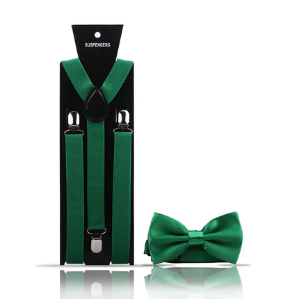 Elegant Fashion Adult Men's Suspenders And Bow Tie Two Pcs Set Harness Man For Pants Gentleman Suit Accessories Wedding Business