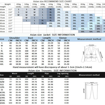 Solid Color Suit Men's Formal Wedding Best Man Sales Work Clothes Gentleman's Professional Show Business Office (Blazer+ Pants)