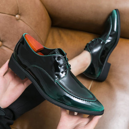 Italian Oxford Shoes For Men Luxury Patent Leather Wedding Shoes Pointed Toe Dress Leather Shoes Classic Original Derbies Shoes