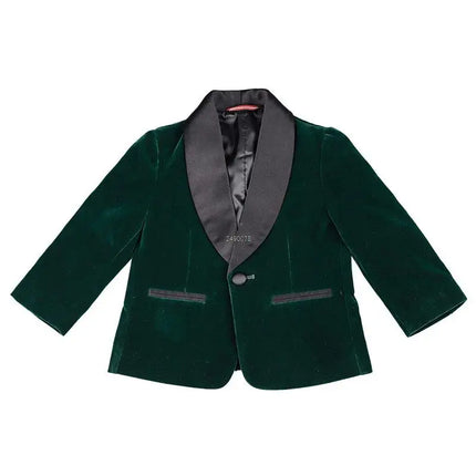 Kids 1 Year Birthday Dress Baby Boys Velvet Blazer Jacket Pants Photograph Suit Children Formal Wedding Performance Evening Wear