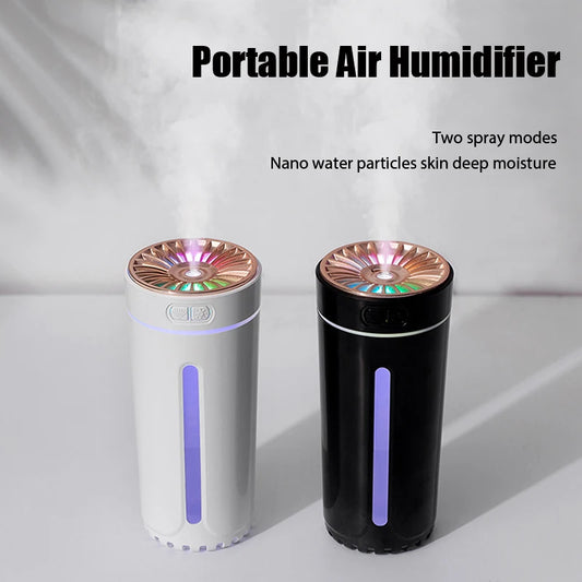 Vehicle-mounted Humidifier 300ml Mini Portable Spray Air Freshener Home LED Small Essential Oil Vaporizer Room Scent Diffuser