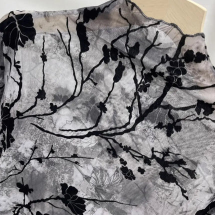 Women Autumn Spring Tops Layering Undershirts Long-Sleeve T-Shirts Printed Lace Mesh Versatile Fashionable Luxurious Designer