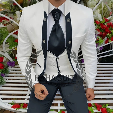 Men's Suits Wedding Suits Slim Fit Custom  Groomsmen 3-Piece Suits Full Set Banquet Groom Suits