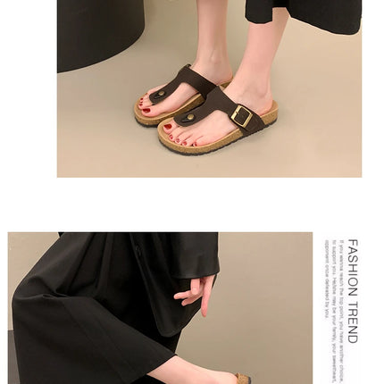 Women's Classic Buckle Strap Birken Slippers 2025 Summer New Design Brand Soft Cork Sandals Ladies Comfort Beach Flip Flop Shoes