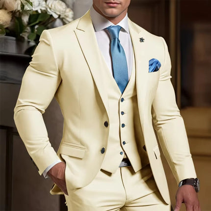 Elegant Formal Men's Suit 3 Piece Suit Wedding Tuxedo Groom Custom Outfit Party Elegant Suit for Best Man Tailor Made
