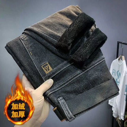 Stylish Slim Fit Men's Jeans Elastic Casual Long Pants Spring Autumn Winter Korean Version Trendy Brand Versatile Straight Leg