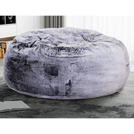 Classic Storage Beanbag Chair 5ft Soft Premium Faux Fur Memory Foam Slacker Bed Living Room Lounge Chair Comfortable Furniture
