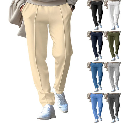 Summer Men Loose Trousers Casual Male High Elastic Waist Solid Color Wide Leg Full Pants CBFS-YY-133