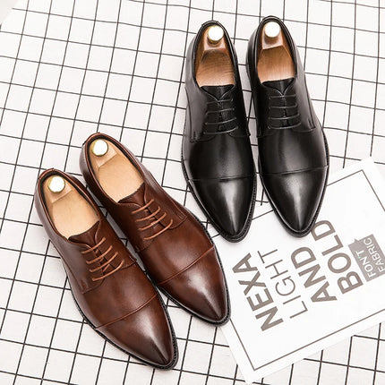 Men Dress Pointed Derby Shoes Luxury Business Social Suits Quality Handmade Fashion Wedding Shoes for Man 2024 New Formal Shoes