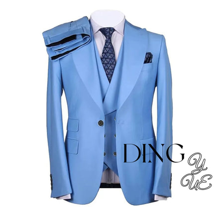 Men's Suits Regular Fit 3 Piece Single Breasted Prom Tuxedos Business Jacket Blazer+Vest+Pants Wedding
