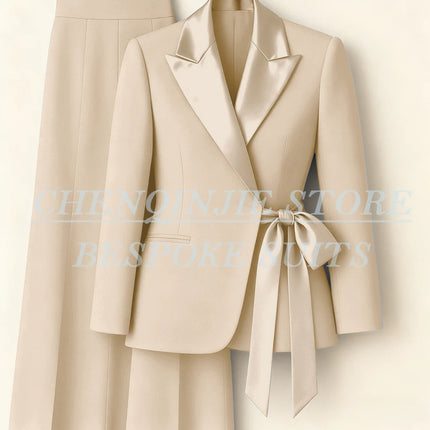 Customzied Women's Suits Blazer Fashion Peak Lapel Skinny Office Lady Outfits Formal Female 2 Piece Jacket Pants Full Sets