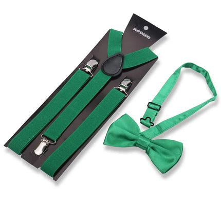 Elegant Fashion Adult Men's Suspenders And Bow Tie Two Pcs Set Harness Man For Pants Gentleman Suit Accessories Wedding Business